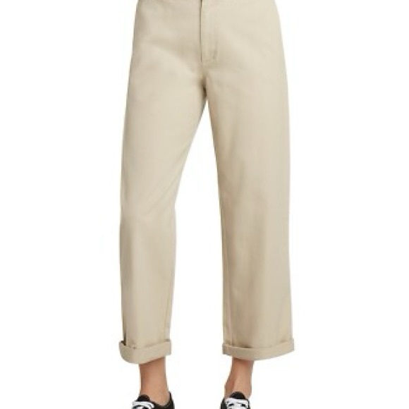 Dickies Pants - Dickies Cream Cropped Ankle Pants Lightweight